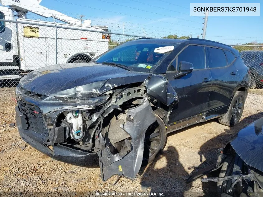 2019 Chevrolet Blazer Rs VIN: 3GNKBERS7KS701948 Lot: 40730739