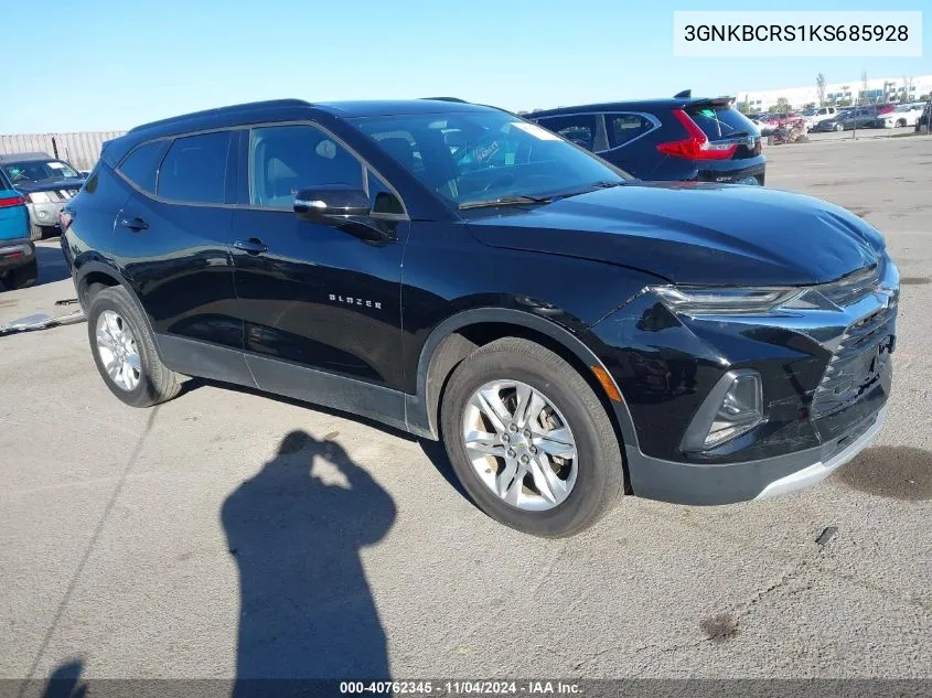 2019 Chevrolet Blazer VIN: 3GNKBCRS1KS685928 Lot: 40762345