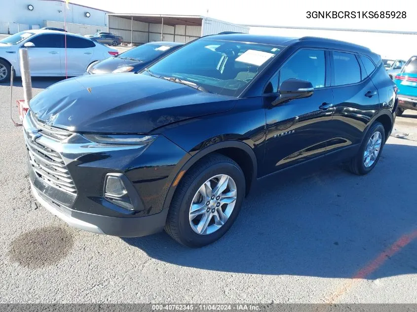 2019 Chevrolet Blazer VIN: 3GNKBCRS1KS685928 Lot: 40762345