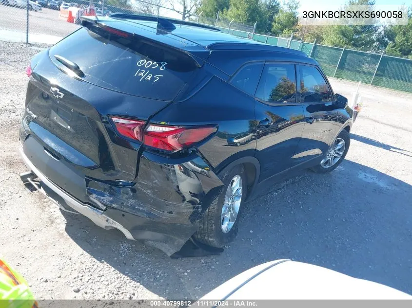 2019 Chevrolet Blazer 2Lt VIN: 3GNKBCRSXKS690058 Lot: 40799812