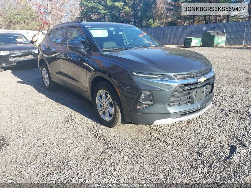 2019 Chevrolet Blazer VIN: 3GNKBGRS3KS569427 Lot: 40805678