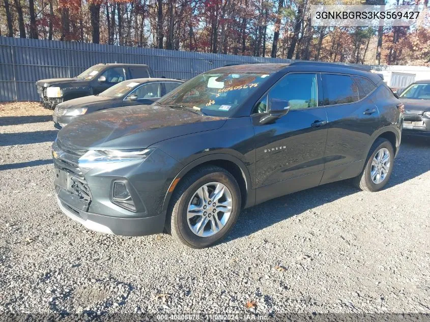 2019 Chevrolet Blazer VIN: 3GNKBGRS3KS569427 Lot: 40805678