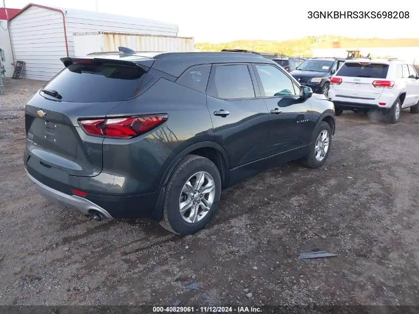 2019 Chevrolet Blazer VIN: 3GNKBHRS3KS698208 Lot: 40829061