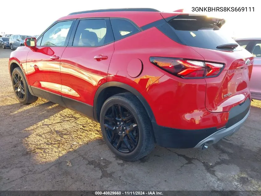 2019 Chevrolet Blazer VIN: 3GNKBHRS8KS669111 Lot: 40829660