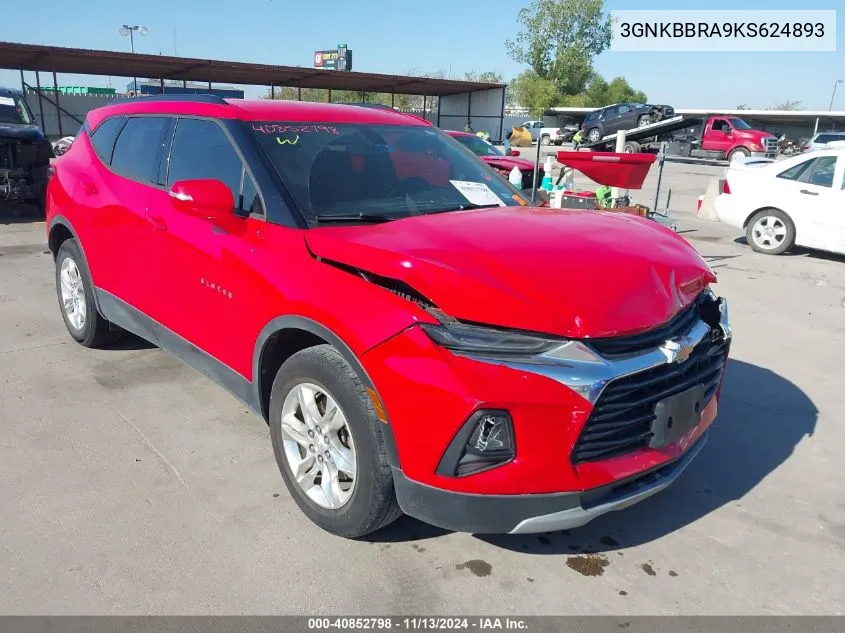 2019 Chevrolet Blazer VIN: 3GNKBBRA9KS624893 Lot: 40852798