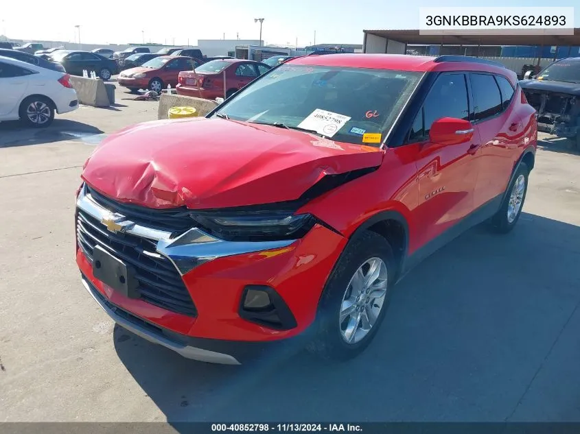 2019 Chevrolet Blazer VIN: 3GNKBBRA9KS624893 Lot: 40852798