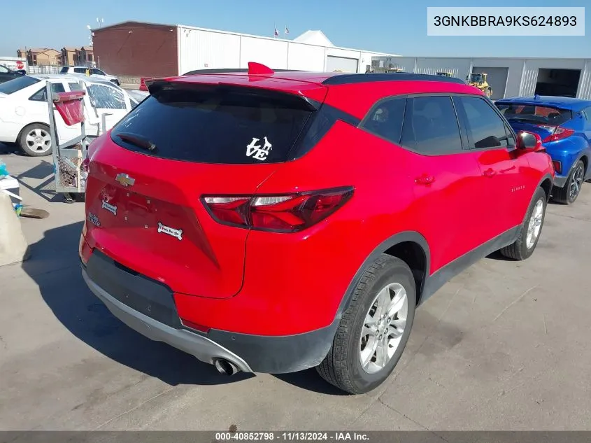 2019 Chevrolet Blazer VIN: 3GNKBBRA9KS624893 Lot: 40852798