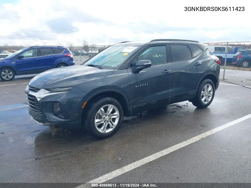 2019 Chevrolet Blazer VIN: 3GNKBDRS0KS611423 Lot: 40869613