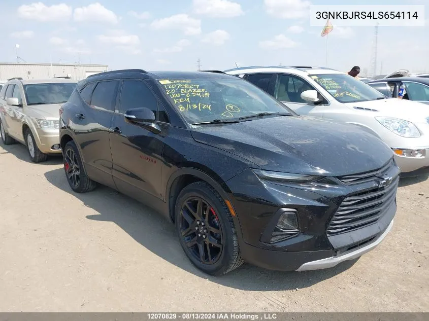 2020 Chevrolet Blazer VIN: 3GNKBJRS4LS654114 Lot: 12070829