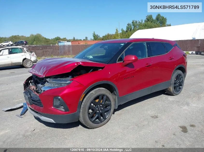 2020 Chevrolet Blazer VIN: 3GNKBHRS4LS571789 Lot: 12087615