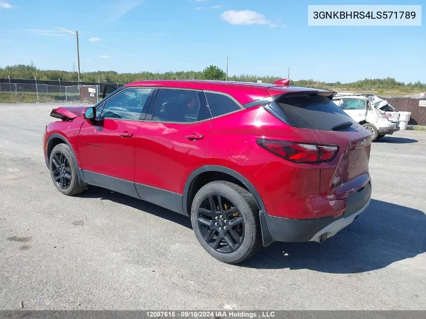 2020 Chevrolet Blazer VIN: 3GNKBHRS4LS571789 Lot: 12087615