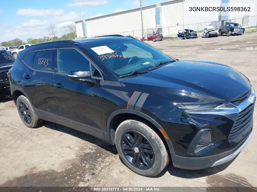 2020 Chevrolet Blazer Fwd 2Lt VIN: 3GNKBCRS0LS598362 Lot: 39318773