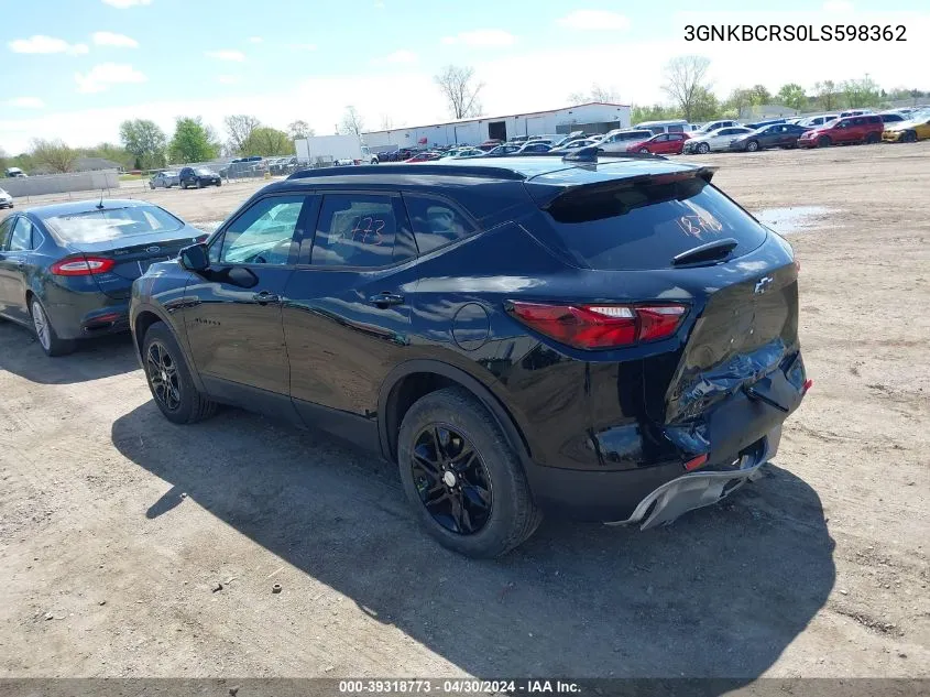 2020 Chevrolet Blazer Fwd 2Lt VIN: 3GNKBCRS0LS598362 Lot: 39318773