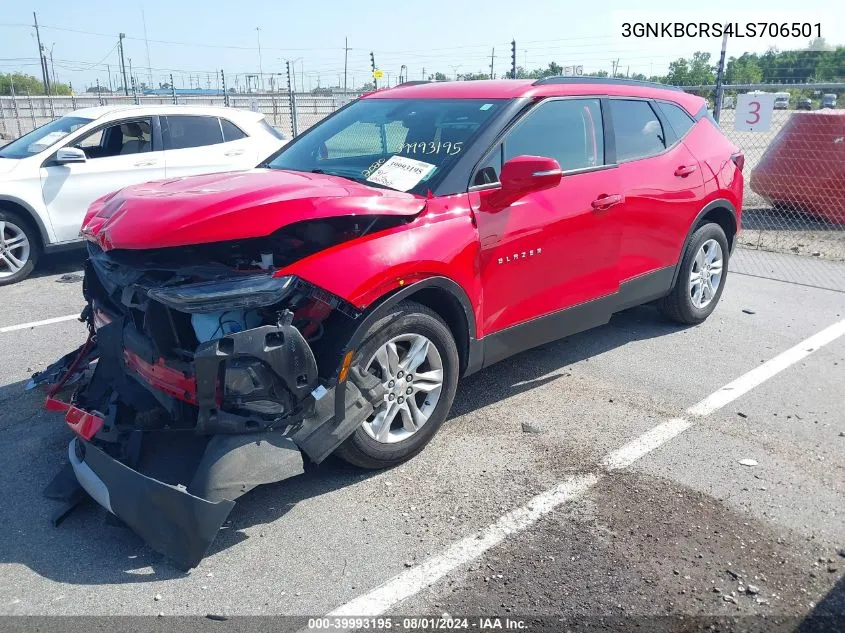 2020 Chevrolet Blazer Fwd 2Lt VIN: 3GNKBCRS4LS706501 Lot: 39993195