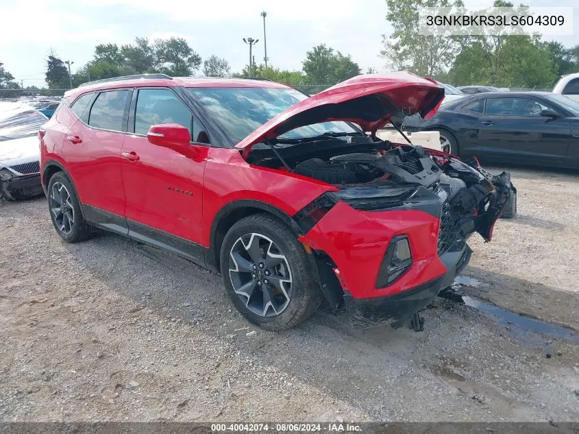 2020 Chevrolet Blazer Awd Rs VIN: 3GNKBKRS3LS604309 Lot: 40042074