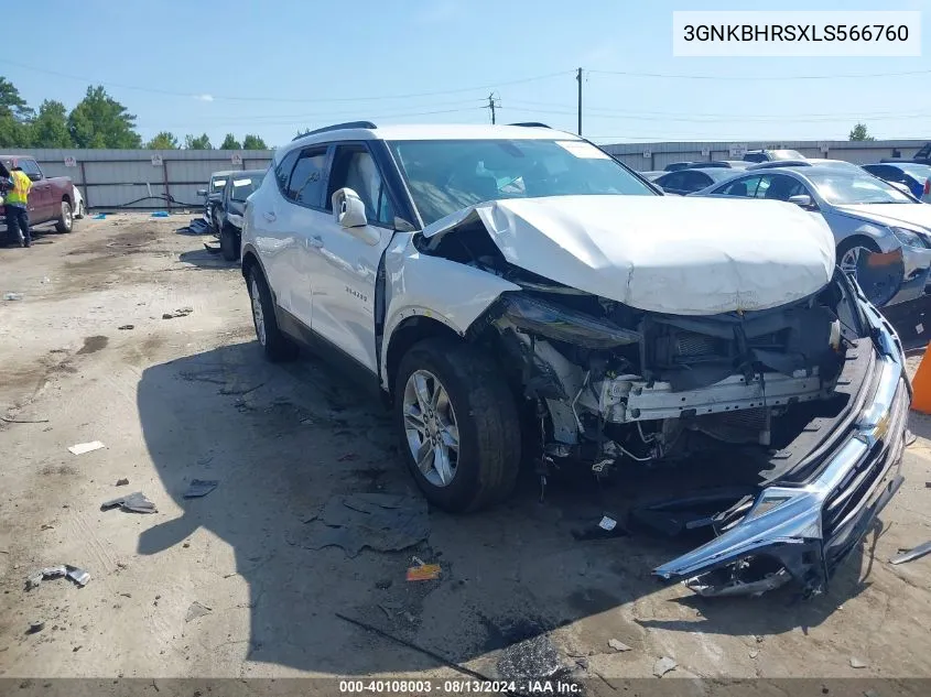 2020 Chevrolet Blazer Awd 2Lt VIN: 3GNKBHRSXLS566760 Lot: 40108003