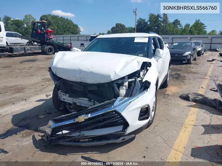 2020 Chevrolet Blazer Awd 2Lt VIN: 3GNKBHRSXLS566760 Lot: 40108003