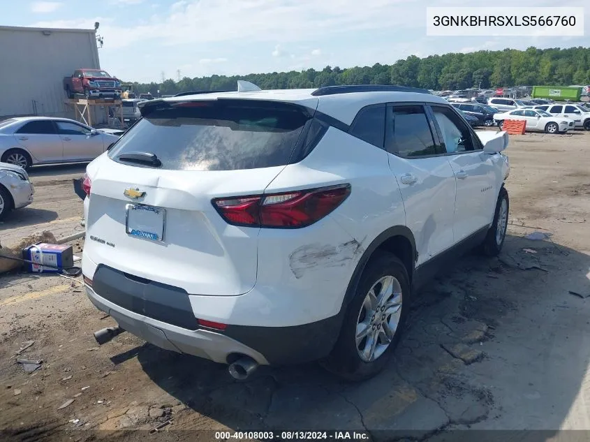 2020 Chevrolet Blazer Awd 2Lt VIN: 3GNKBHRSXLS566760 Lot: 40108003