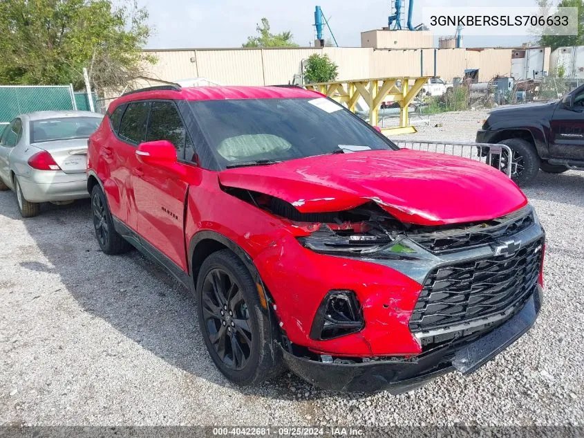 2020 Chevrolet Blazer Fwd Rs VIN: 3GNKBERS5LS706633 Lot: 40422681