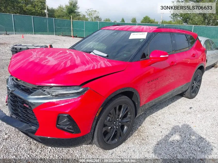 2020 Chevrolet Blazer Fwd Rs VIN: 3GNKBERS5LS706633 Lot: 40422681