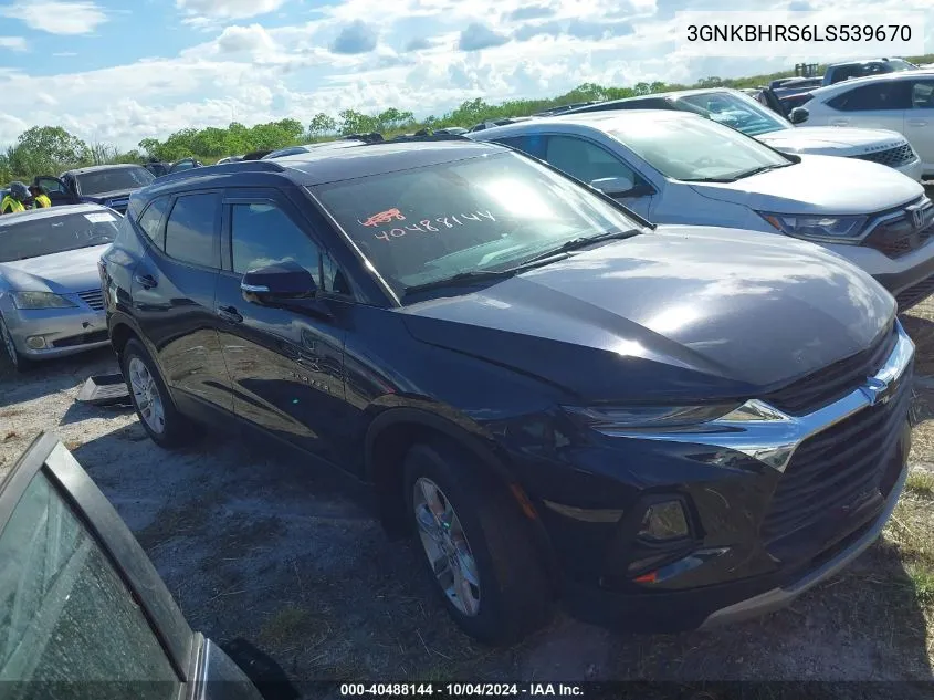 2020 Chevrolet Blazer Awd 2Lt VIN: 3GNKBHRS6LS539670 Lot: 40488144