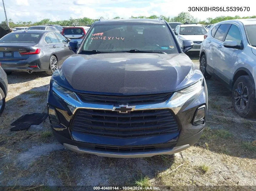 2020 Chevrolet Blazer Awd 2Lt VIN: 3GNKBHRS6LS539670 Lot: 40488144