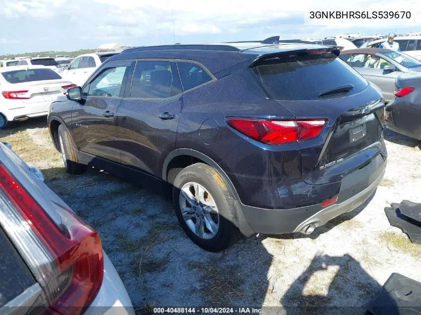 2020 Chevrolet Blazer Awd 2Lt VIN: 3GNKBHRS6LS539670 Lot: 40488144