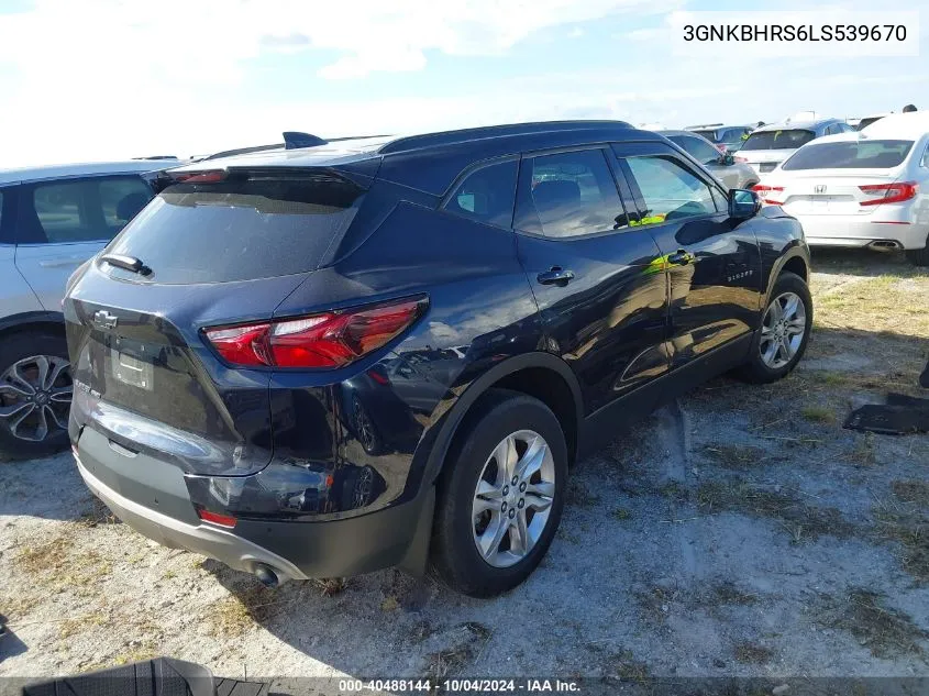 2020 Chevrolet Blazer Awd 2Lt VIN: 3GNKBHRS6LS539670 Lot: 40488144