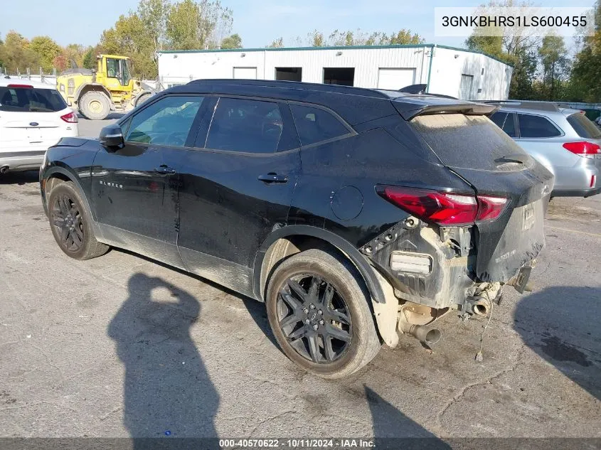 2020 Chevrolet Blazer 2Lt VIN: 3GNKBHRS1LS600455 Lot: 40570622