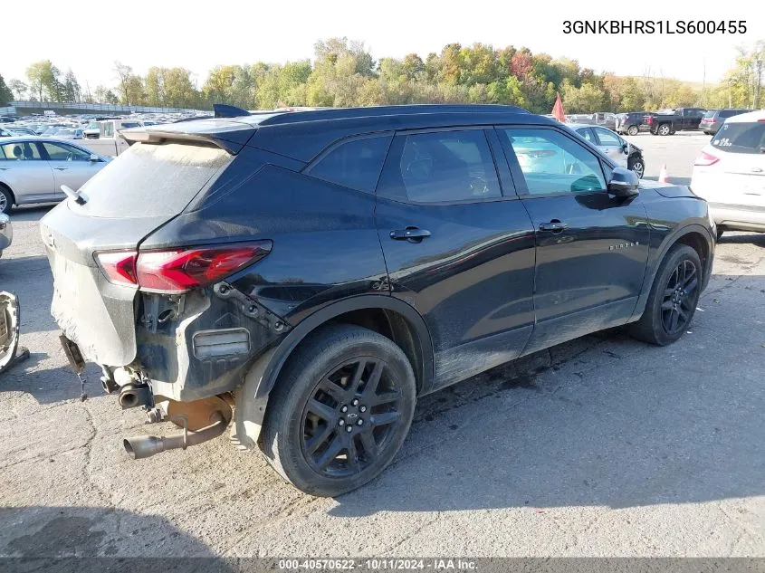 2020 Chevrolet Blazer 2Lt VIN: 3GNKBHRS1LS600455 Lot: 40570622