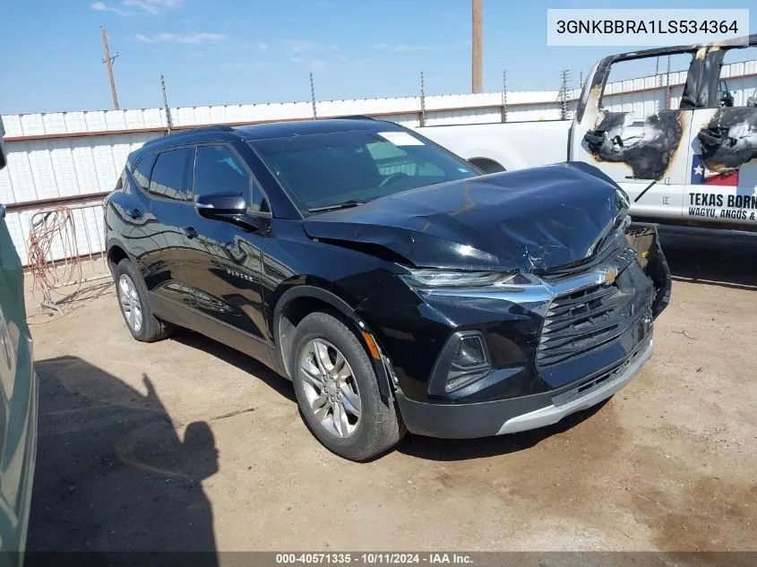 2020 Chevrolet Blazer Fwd 1Lt VIN: 3GNKBBRA1LS534364 Lot: 40571335