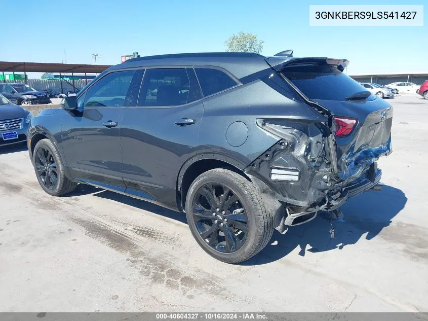 2020 Chevrolet Blazer Fwd Rs VIN: 3GNKBERS9LS541427 Lot: 40604327