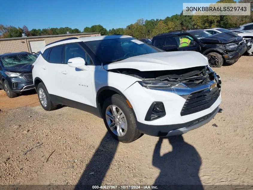 2020 Chevrolet Blazer Fwd 1Lt VIN: 3GNKBBRA6LS529743 Lot: 40627967