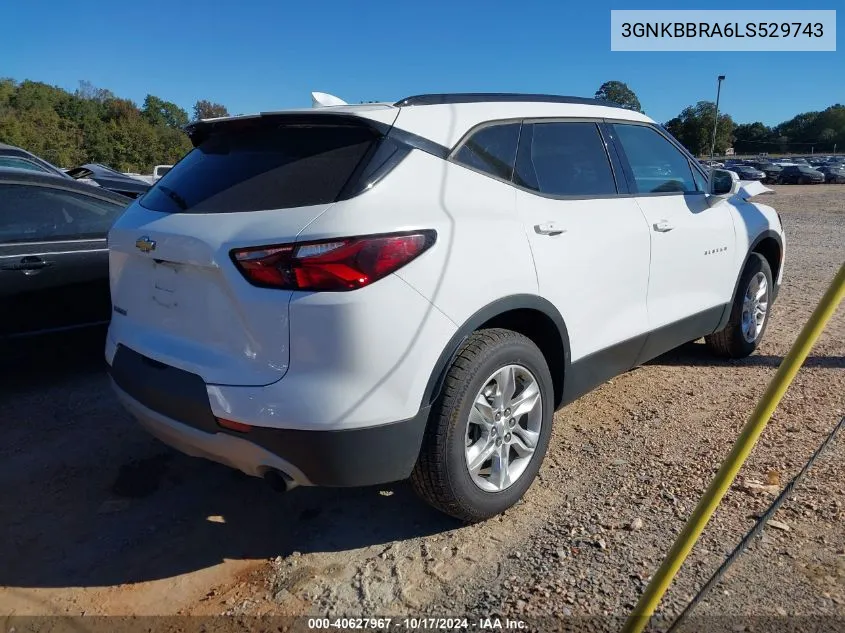 2020 Chevrolet Blazer Fwd 1Lt VIN: 3GNKBBRA6LS529743 Lot: 40627967