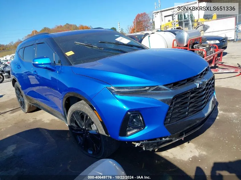 2020 Chevrolet Blazer Awd Rs VIN: 3GNKBKRSXLS651336 Lot: 40649776