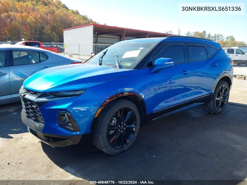 2020 Chevrolet Blazer Awd Rs VIN: 3GNKBKRSXLS651336 Lot: 40649776