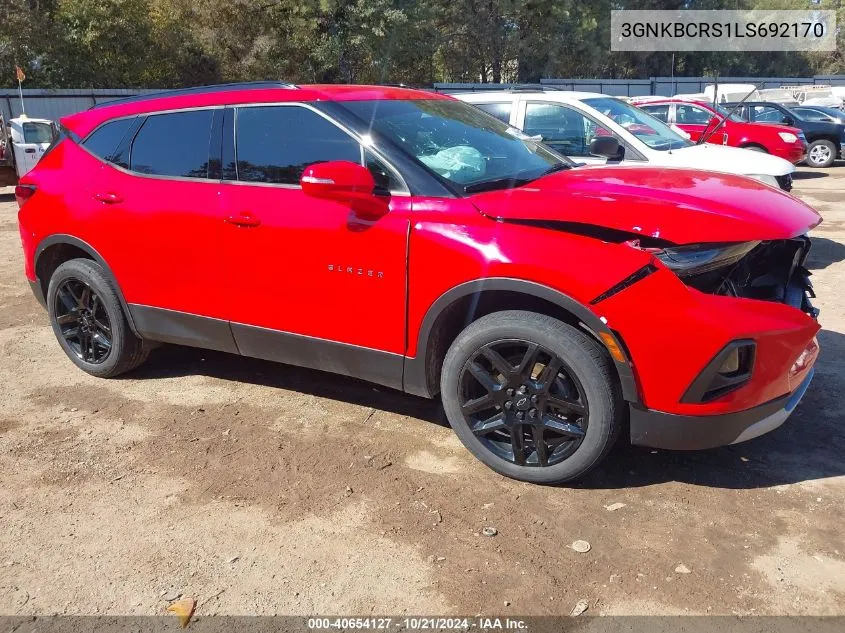 2020 Chevrolet Blazer Fwd 2Lt VIN: 3GNKBCRS1LS692170 Lot: 40654127