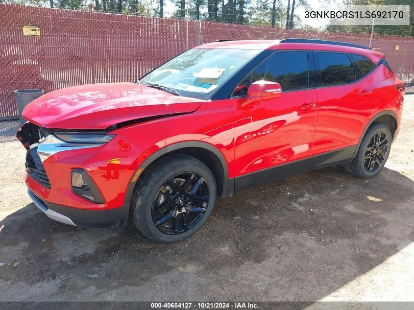 2020 Chevrolet Blazer Fwd 2Lt VIN: 3GNKBCRS1LS692170 Lot: 40654127