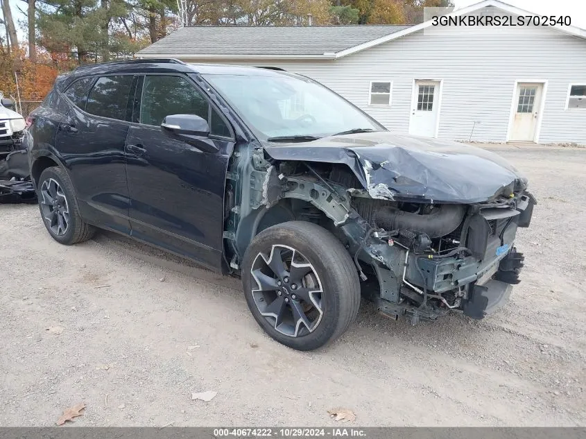 2020 Chevrolet Blazer Awd Rs VIN: 3GNKBKRS2LS702540 Lot: 40674222