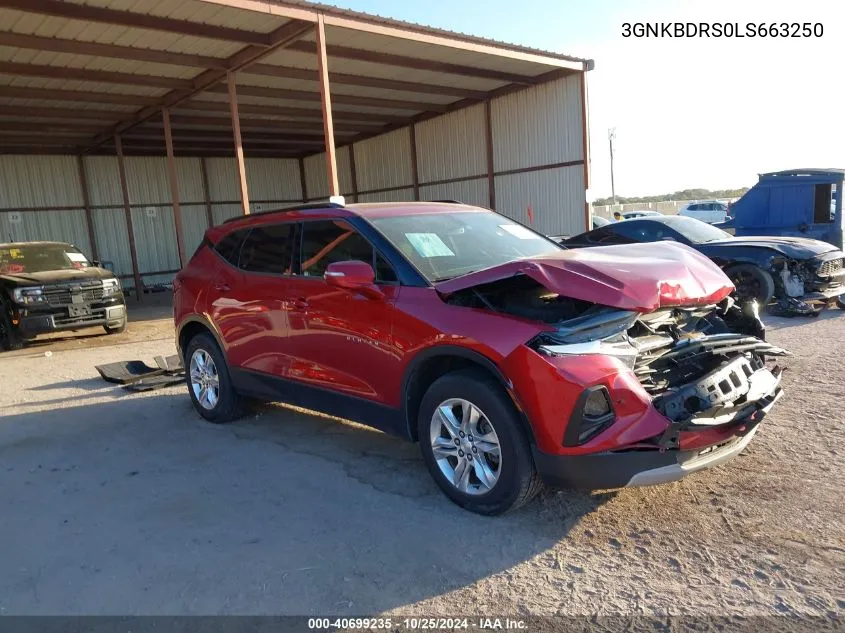 2020 Chevrolet Blazer Fwd 3Lt VIN: 3GNKBDRS0LS663250 Lot: 40699235