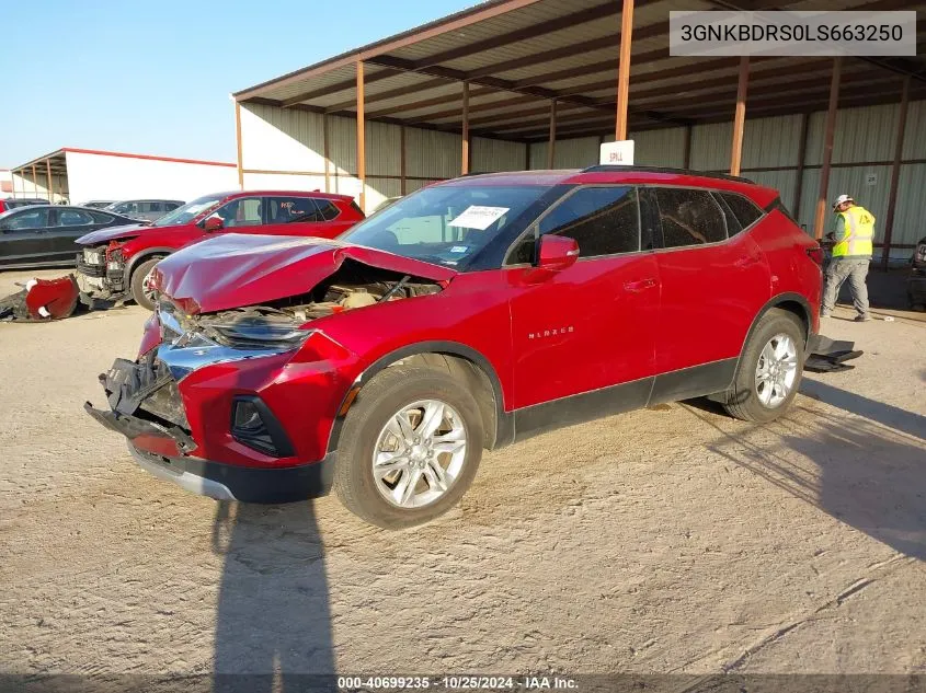 2020 Chevrolet Blazer Fwd 3Lt VIN: 3GNKBDRS0LS663250 Lot: 40699235