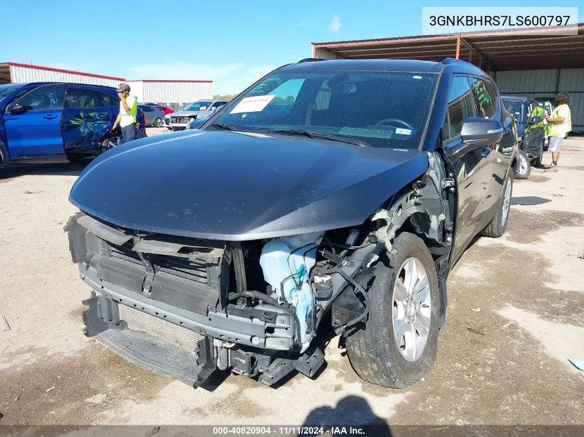 2020 Chevrolet Blazer Awd 2Lt VIN: 3GNKBHRS7LS600797 Lot: 40820904