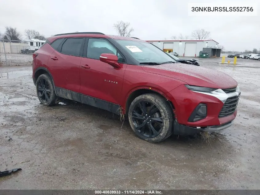 2020 Chevrolet Blazer Awd 3Lt VIN: 3GNKBJRS5LS552756 Lot: 40839933