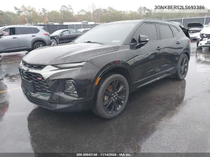 2020 Chevrolet Blazer Fwd Rs VIN: 3GNKBERS2LS693386 Lot: 40843148