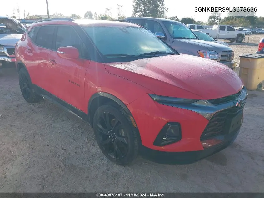 2020 Chevrolet Blazer Fwd Rs VIN: 3GNKBERS9LS673636 Lot: 40875187