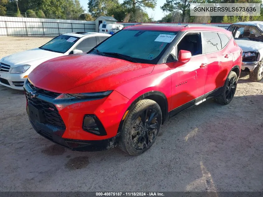 2020 Chevrolet Blazer Fwd Rs VIN: 3GNKBERS9LS673636 Lot: 40875187