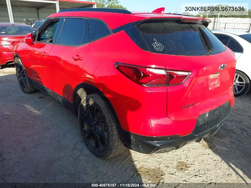 2020 Chevrolet Blazer Fwd Rs VIN: 3GNKBERS9LS673636 Lot: 40875187