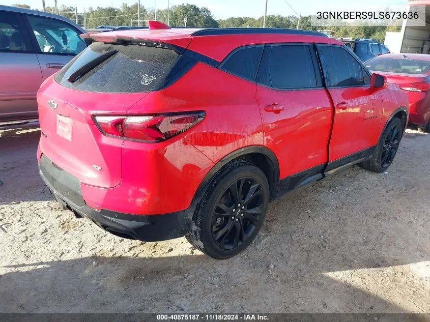 2020 Chevrolet Blazer Fwd Rs VIN: 3GNKBERS9LS673636 Lot: 40875187