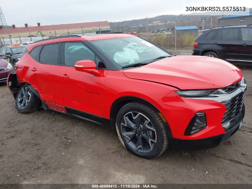 2020 Chevrolet Blazer Rs VIN: 3GNKBKRS2LS575513 Lot: 40886412