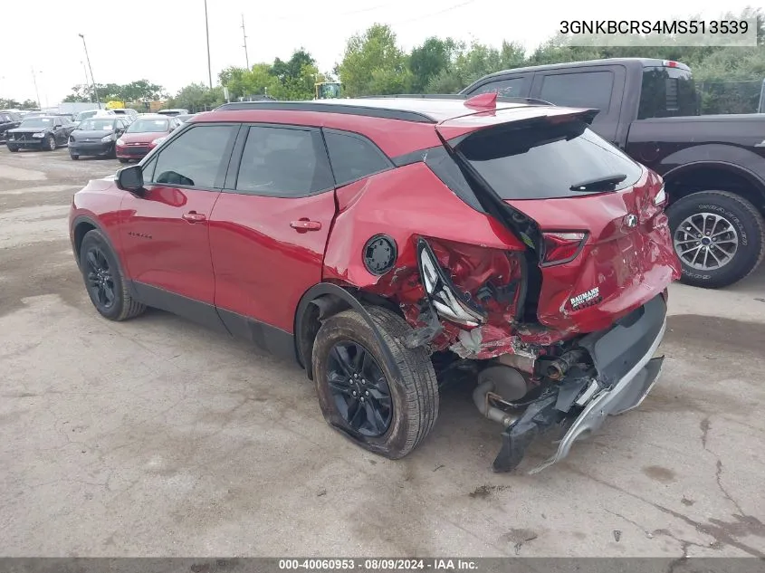 2021 Chevrolet Blazer Fwd 2Lt VIN: 3GNKBCRS4MS513539 Lot: 40060953